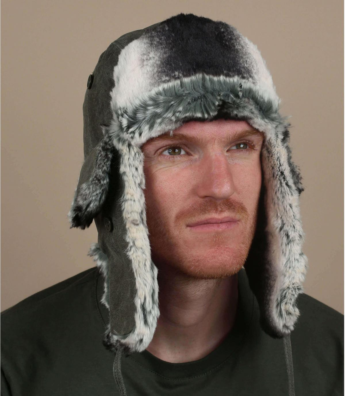 chapka in pelle verde Bomber Cap Pigskin olive chapka in pelle verde Bomber Cap Pigskin olive